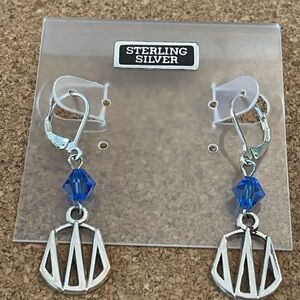 Tri Delta Sterling Silver Delta Earrings